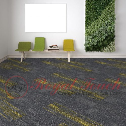 Carpet tiles with design for office